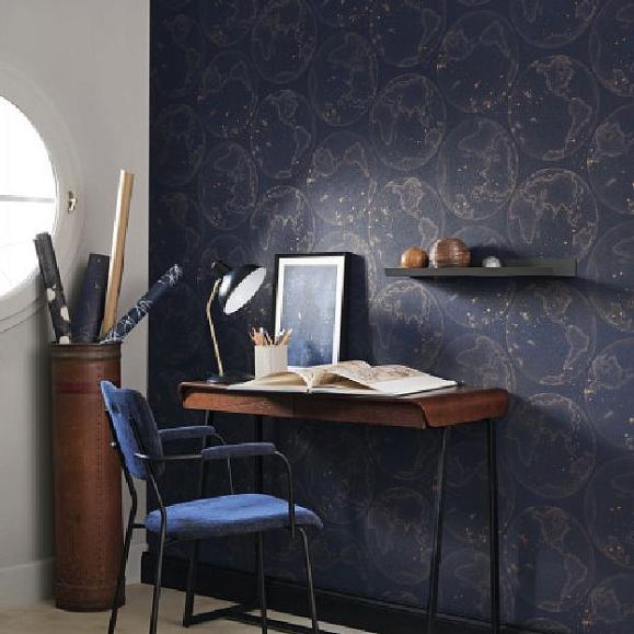 Обои Casadeco 87297928 Galilée Bleu Nuit