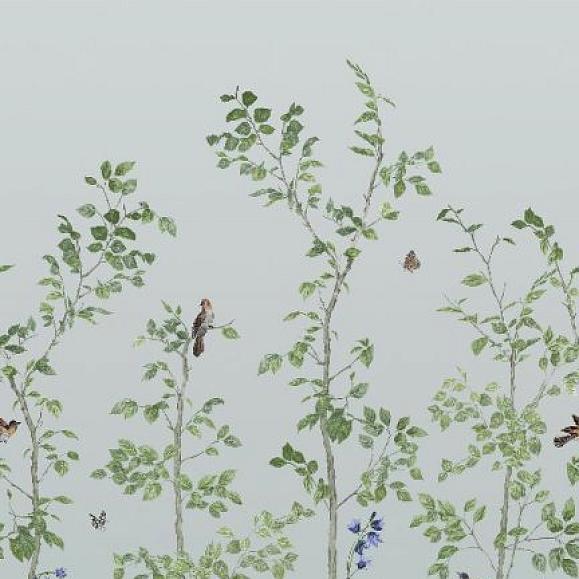 Панно Little Greene 0263BICELES Bird & Bluebell Celestial Blue