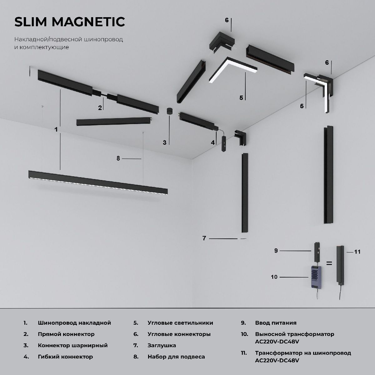 Коннектор круглый шарнирный для шинопровода Elektrostandard Slim Magnetic 4690389198694 a063966