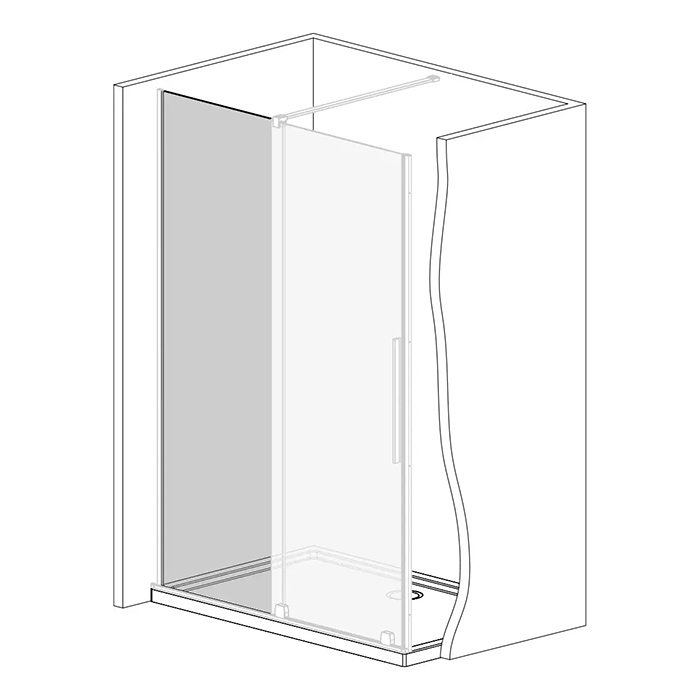 Radaway Furo KDJ Стенка для душевой двери 63см, стекло прозрачное, покрытие Easy Clean