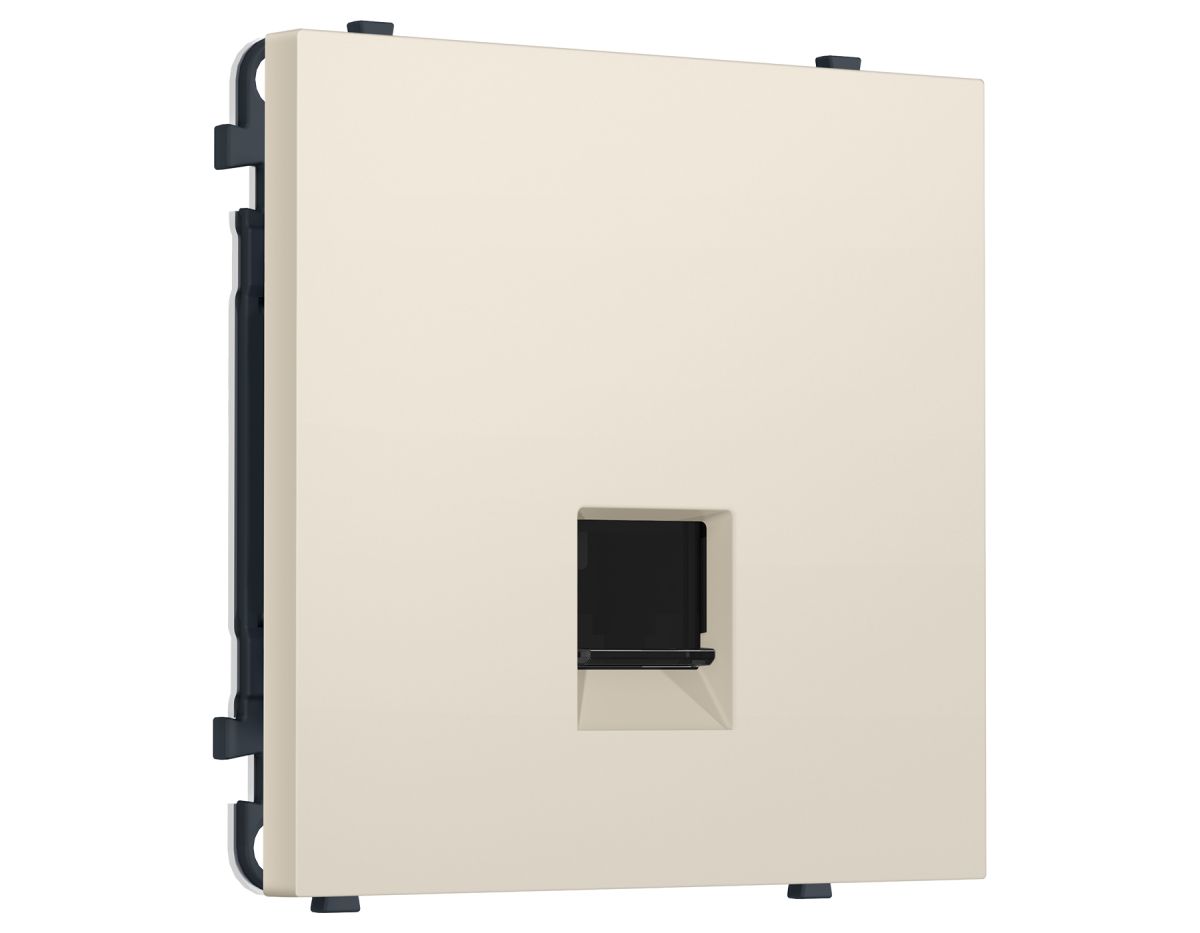 Комплект механизма компьютерной розетки SIGMA Бежевый матовый RJ-45 Ambrella Volt MS332010 (SP3320, PR188)