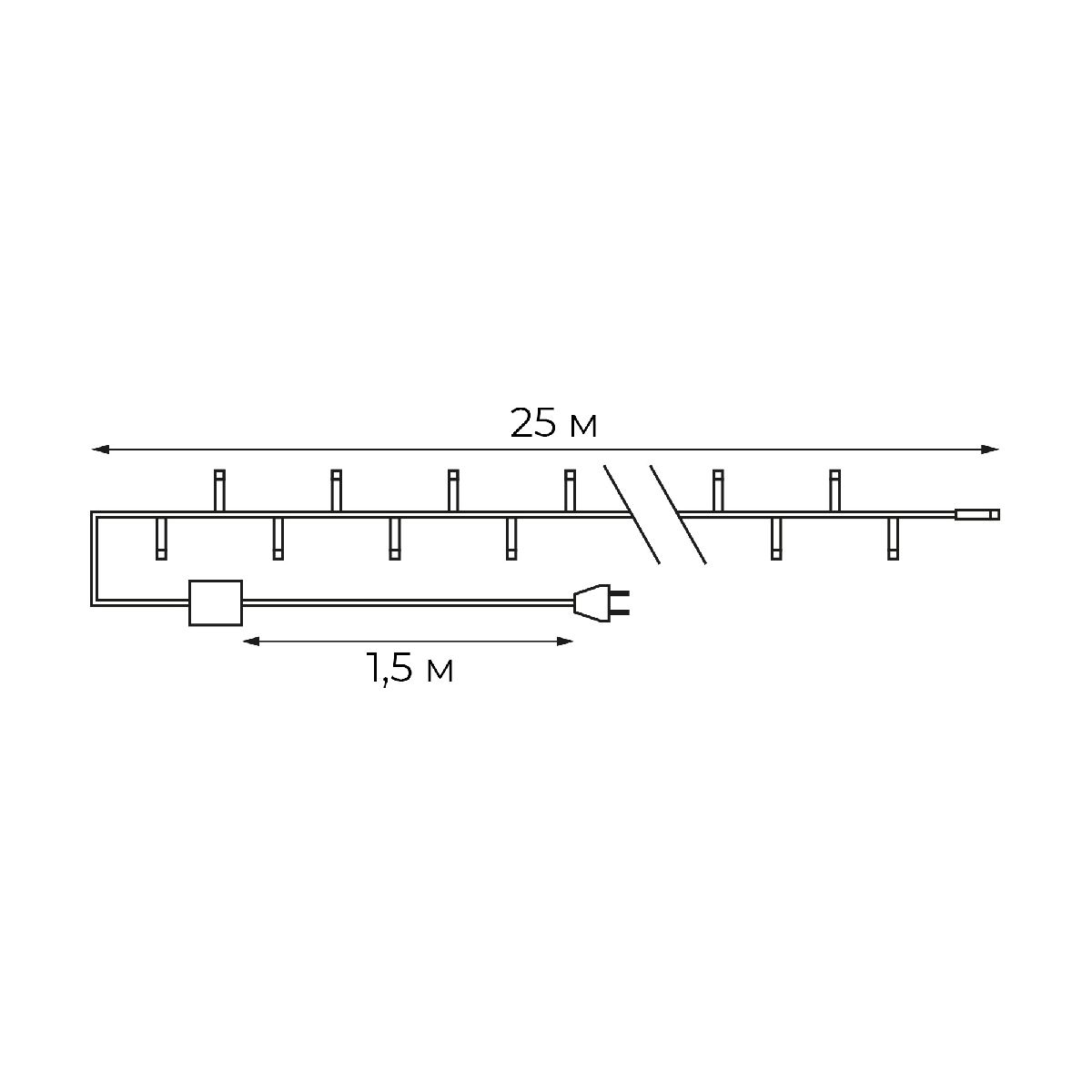 Гирлянда Нить Uniel ULD-S2500-225/STК WHITE IP20 UL-00012076