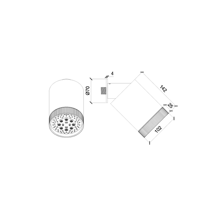 Almar Beam Верхний душ D10.2см., 3 режима, с настенным держателем, цвет: хром