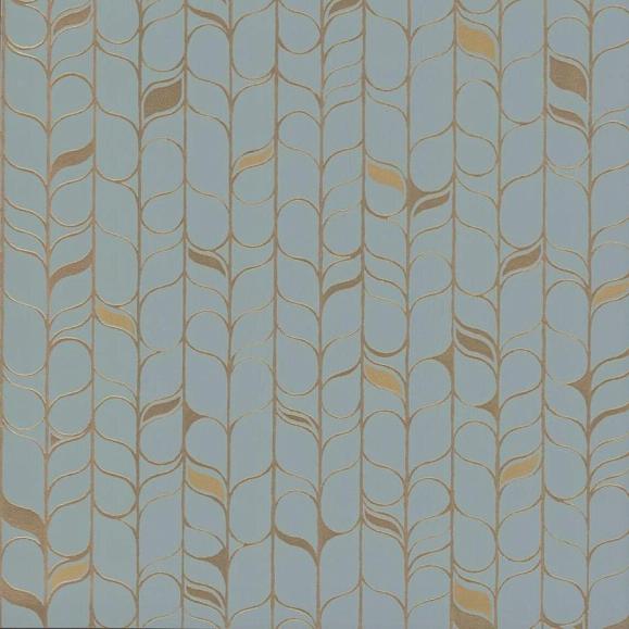 Обои York OS4202 Perfect Petals Blue/Antique Gold