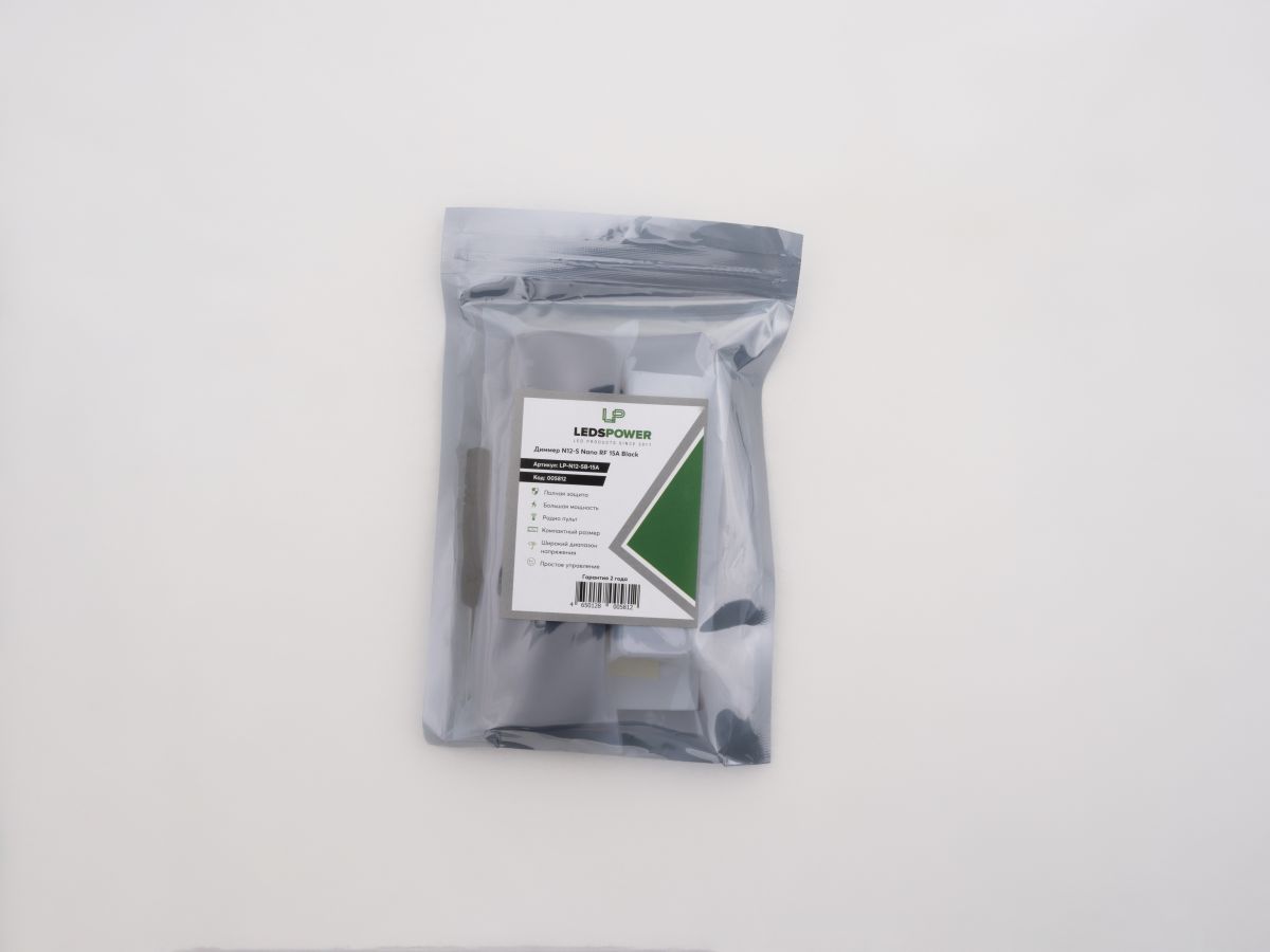 Диммер LEDS POWER N12-SB Nano RF 15A Black 005812