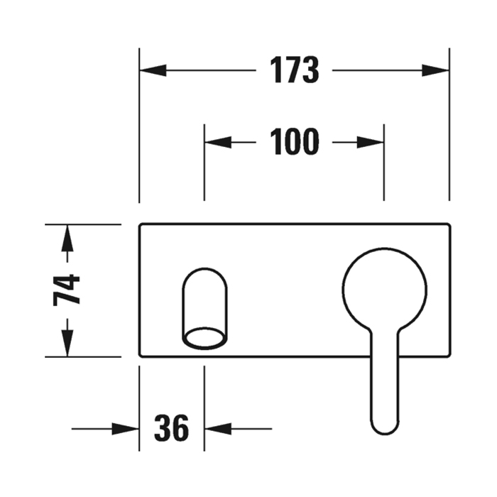 Duravit C.1 Смеситель для раковины, встраиваемый, излив 174мм, цвет: хром