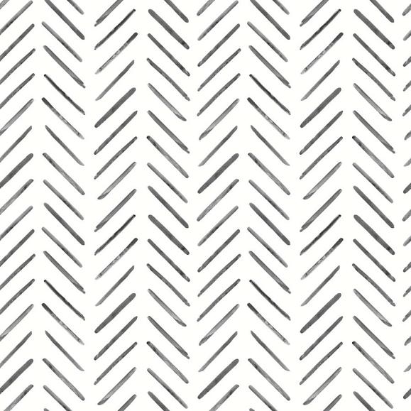 Обои York CV4454 Painted Herringbone Black
