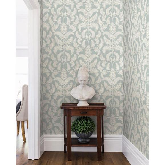 Обои York DM4964 Royal Fern Damask Eucalyptus