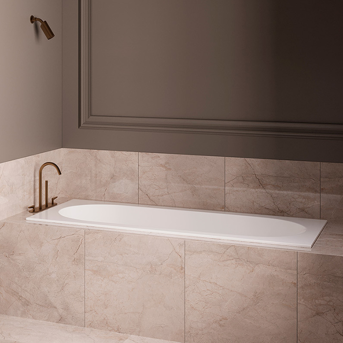 Salini Lofo Kit Ванна 168.8х74.2х59см., встраиваемая, Solid Surface, с донным клапаном, сифоном, ножками, слив-переливом, цвет: белый матовый