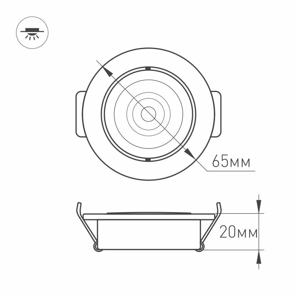 Мебельный светильник Arlight LTM-R65WH 5W Day White 10deg