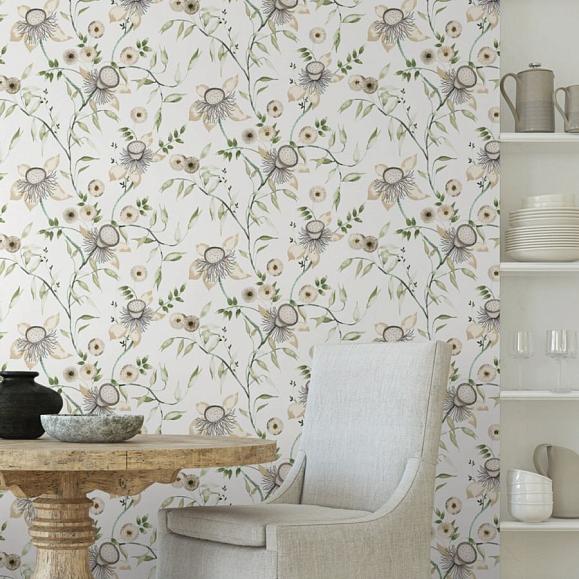 Обои York BL1793 Dream Blossom White/Green
