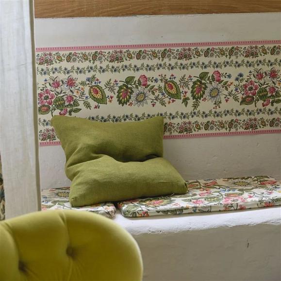Бордюр John Derian PJD6015/01 Folk Flower Wide Border Parchment
