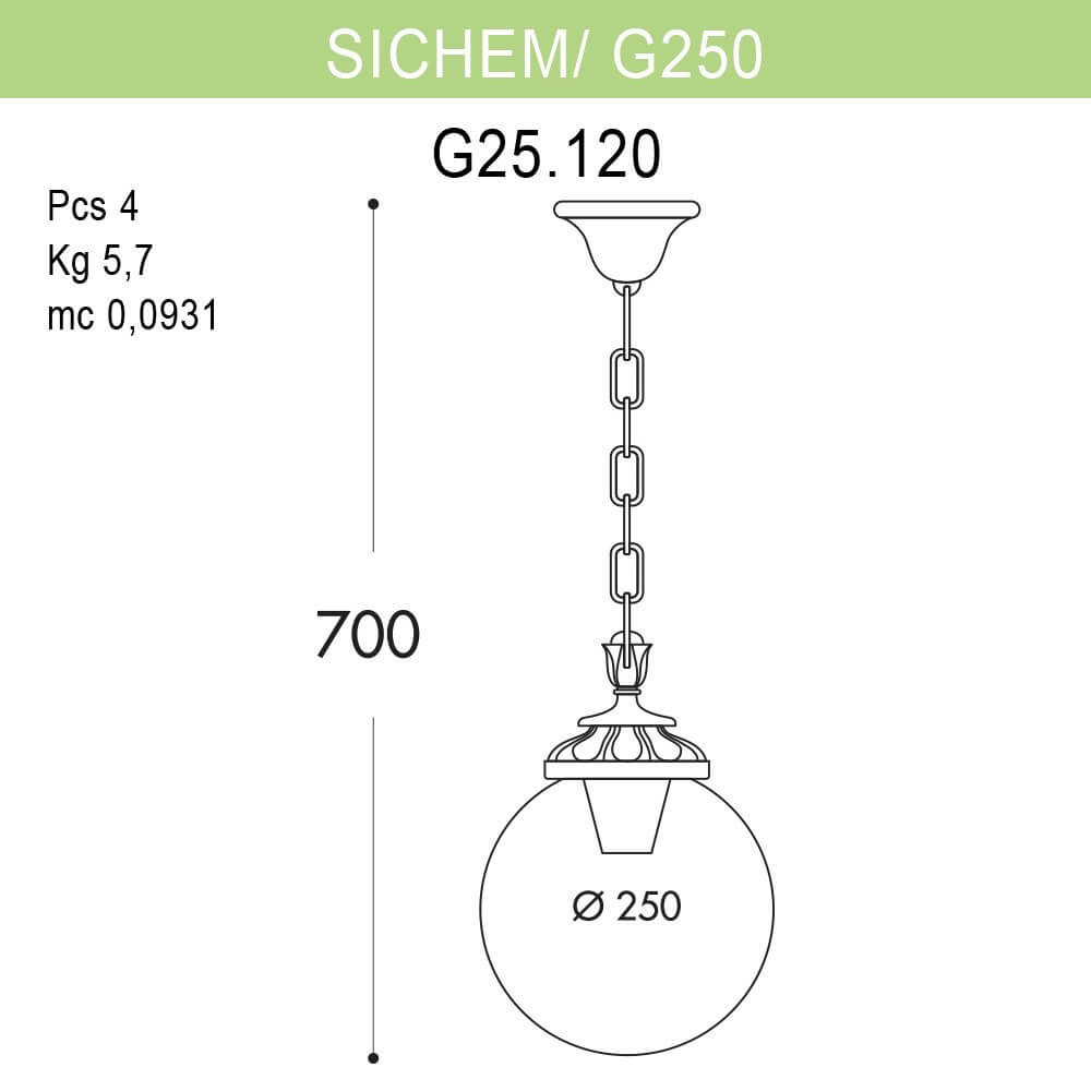 Уличный подвесной светильник Fumagalli Sichem/G250 G25.120.000.WZE27