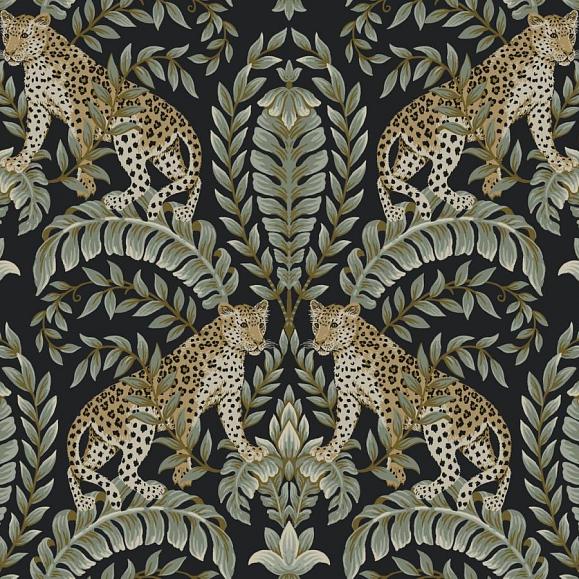 Обои York KT2205 Jungle Leopard Black/Green
