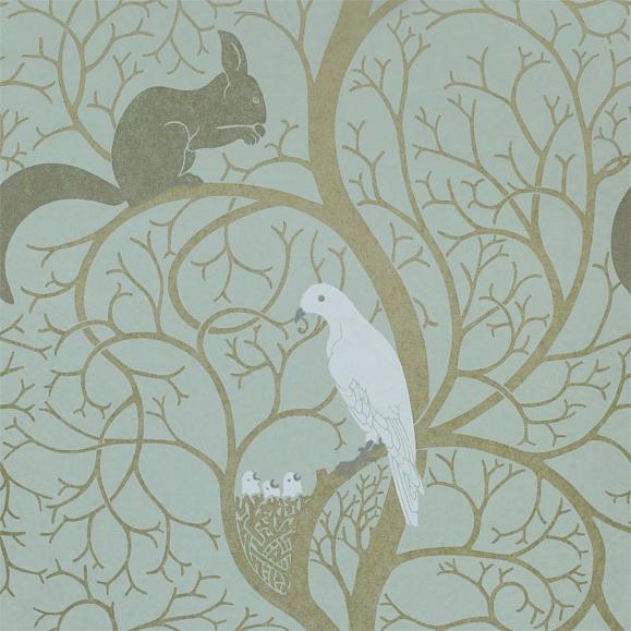 Обои Sanderson DVIWSQ103 Squirrel & Dove Eggshell/Ivory
