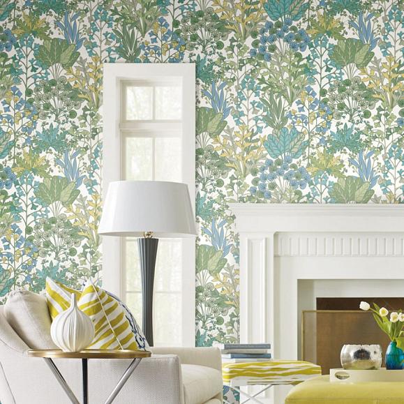 Обои York BL1814 Forest Floor White/Green