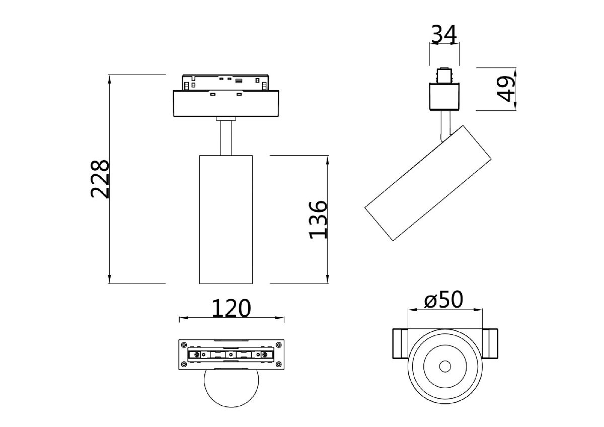 Трековый светильник Maytoni Track lamps TR019-2-10W4K-B