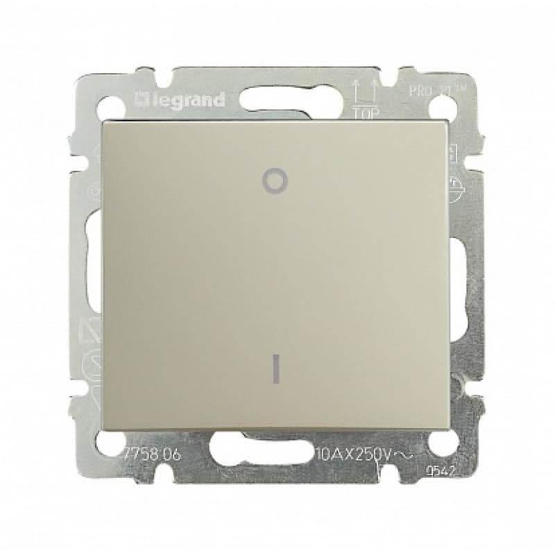Выключатель одноклавишный двухполюсный Legrand Valena 16A 250V слоновая кость 774104