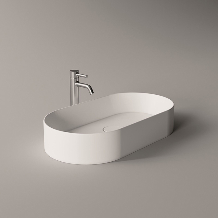 Alice Spy Oval Раковина 65x36х12см., накладная, без отв., цвет: белый матовый