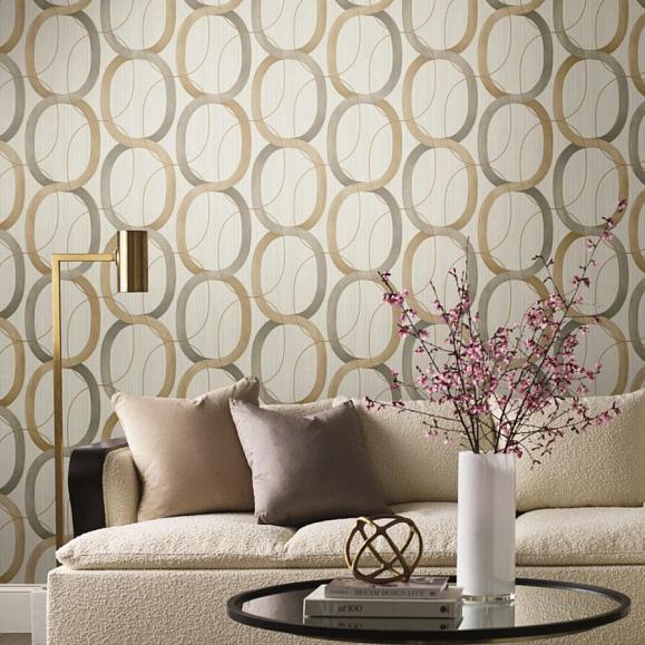Обои York OS4212 Interlock Dark Taupe