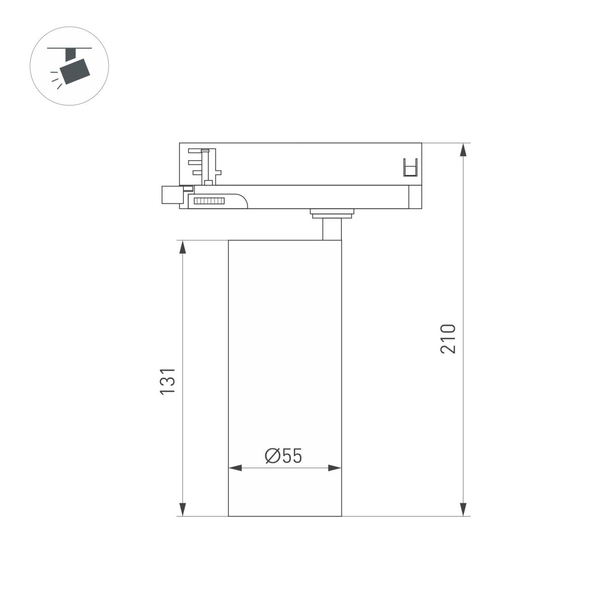 Трековый трехфазный светильник Arlight LGD-SILMA-4TR-R55-4W Day4000 (WH, 4 deg, 230V) (IP20 Металл) 060463