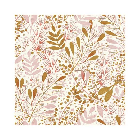 Обои Caselio 101694002 Green Life Joy Rose or fond blanc