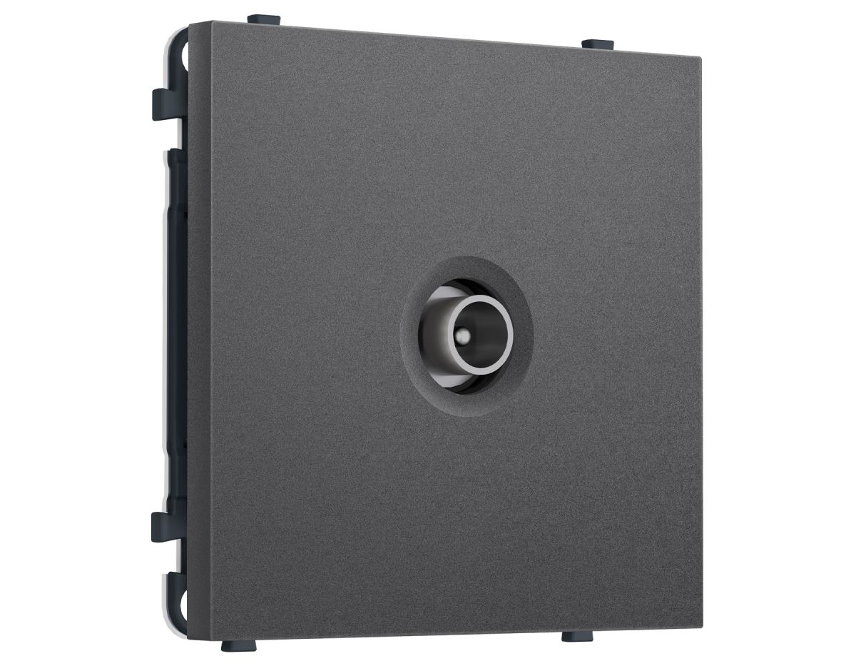 Комплект механизма TV розетки проходной SIGMA Антрацит серый 5-1000 MHz 4dB QUANT PRO Ambrella Volt MS663030 (SP6630, PR211)