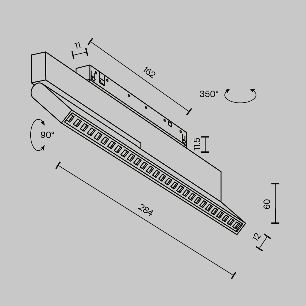 Трековый магнитный светильник Maytoni Technical Points Ro tExility X TR242-2-12W4K-B