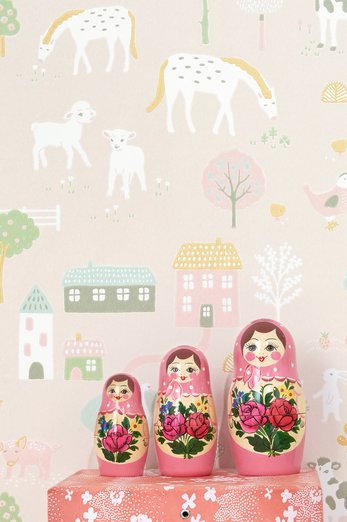 Обои Majvillan 127-03 My Farm Soft Pink