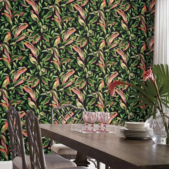 Обои York TC2651 Tropical Love Birds Black