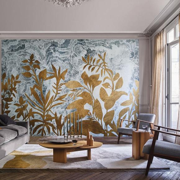 Панно Casamance 75651832 Fleur De Lune Gris nuage/doré