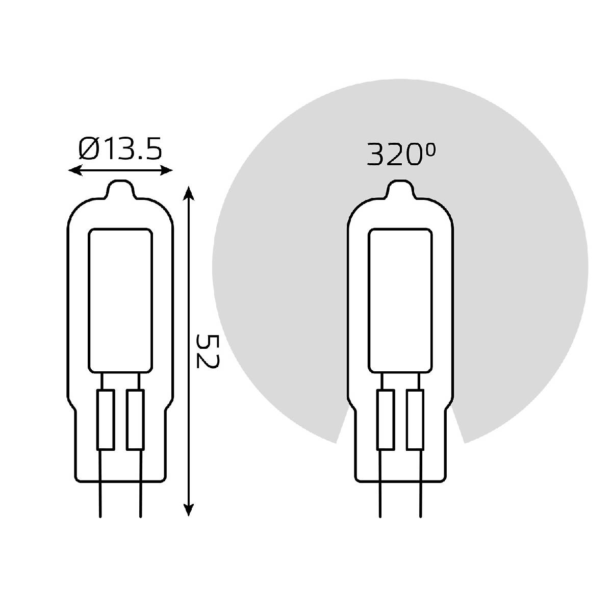 Лампа светодиодная Gauss G4 5.5W 4100K прозрачная 107807205