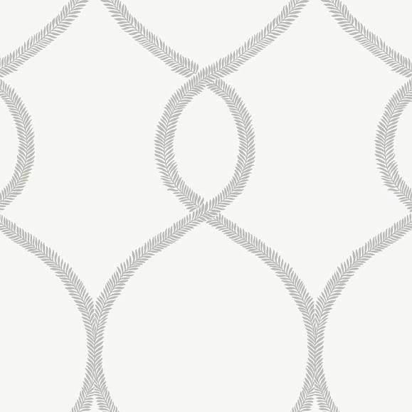 Обои York KT2233 Laurel Leaf Ogee Grey