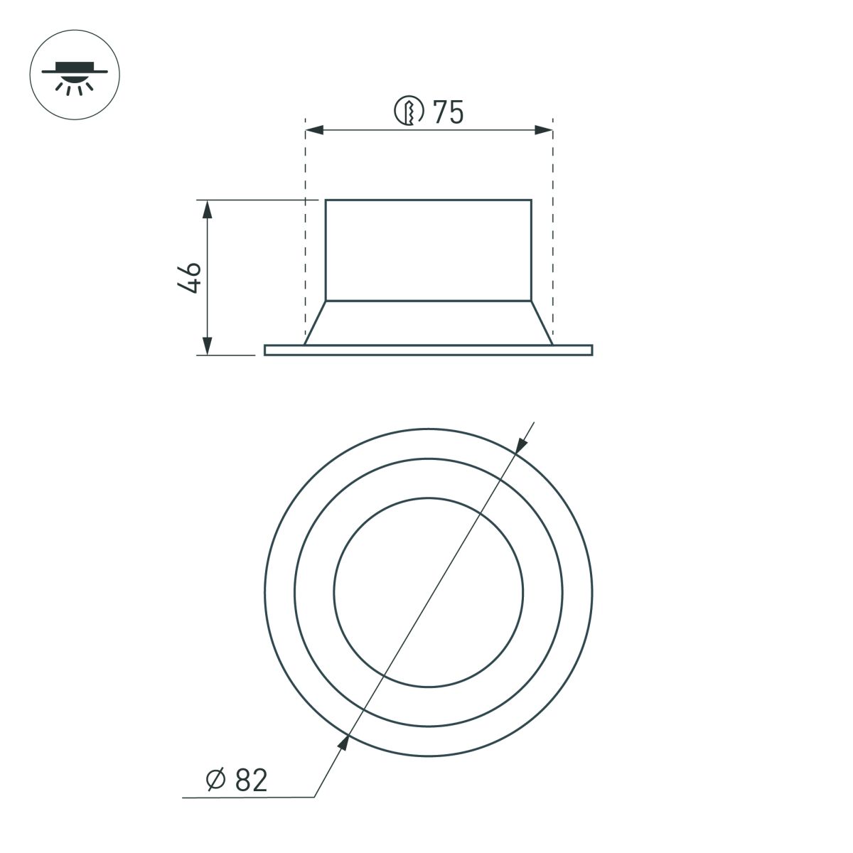 Встраиваемый светильник даунлайт Arlight MS-BREEZE-BUILT-R82-9W Warm2700 (WH, 85 deg, 230V) (IP20 Металл) 054709