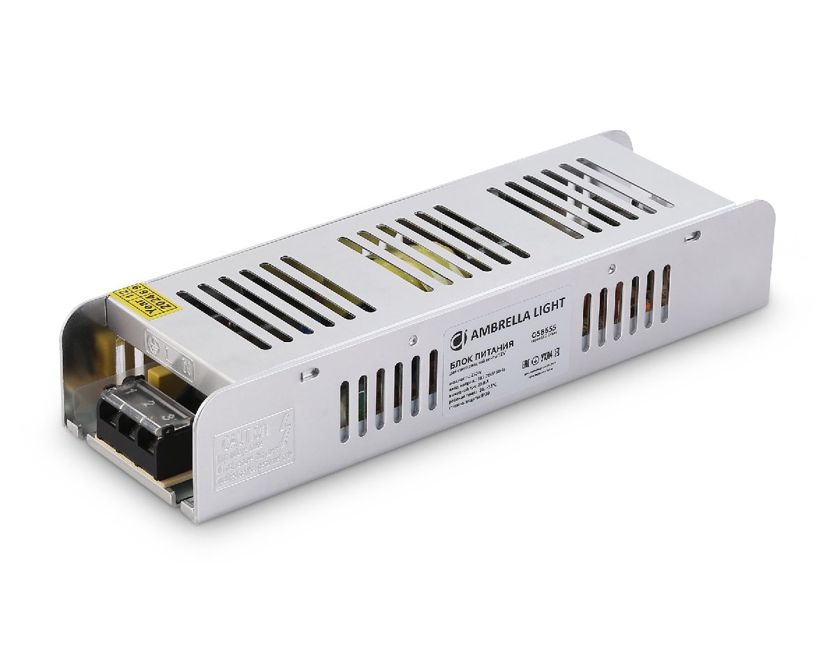 Блок питания с EMC для светодиодной ленты Ambrella Light Illumination 250Вт DC12В 20,8A IP20 GS8655