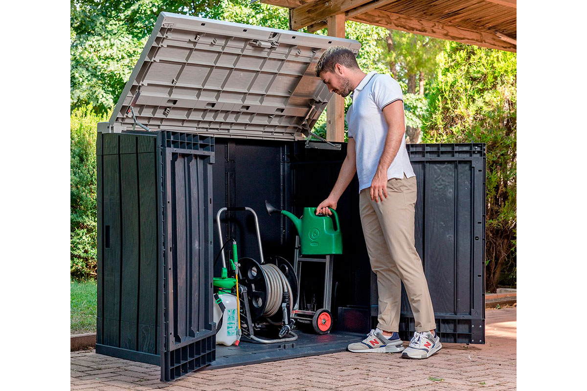 Ящик пластиковый TOOMAX STORA WAY PLUS XL 1270л, антрацит/светло-серый