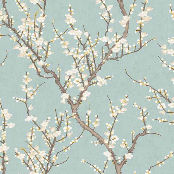Обои Aura 1903-1 Sakura Tree Turquoise