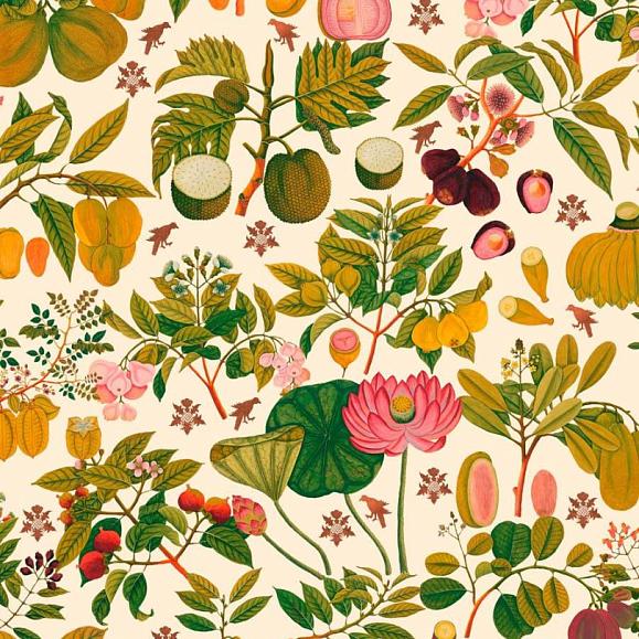 Панно Mind the gap WP20315 Asian Fruits And Flowers Green/Pink/Taupe