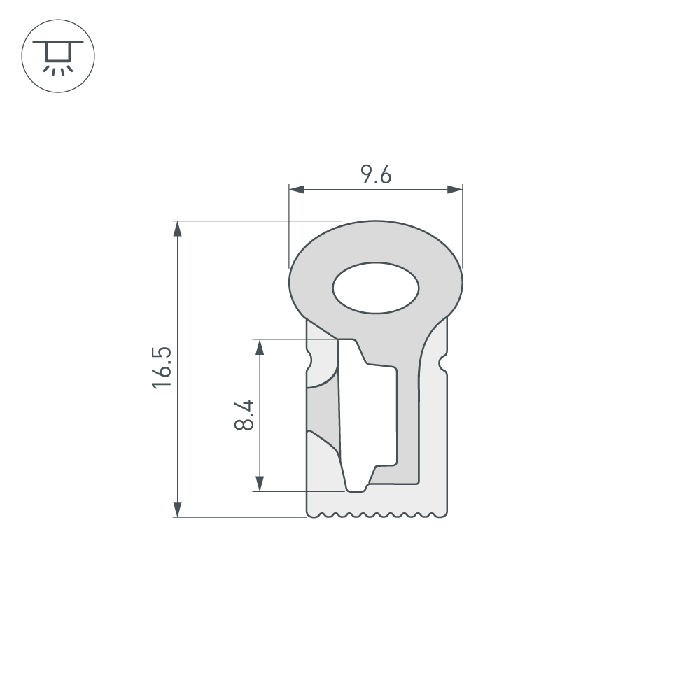 Силиконовый профиль Arlight WPH-FLEX-0817-SIDE-S8-10m WHITE 040827