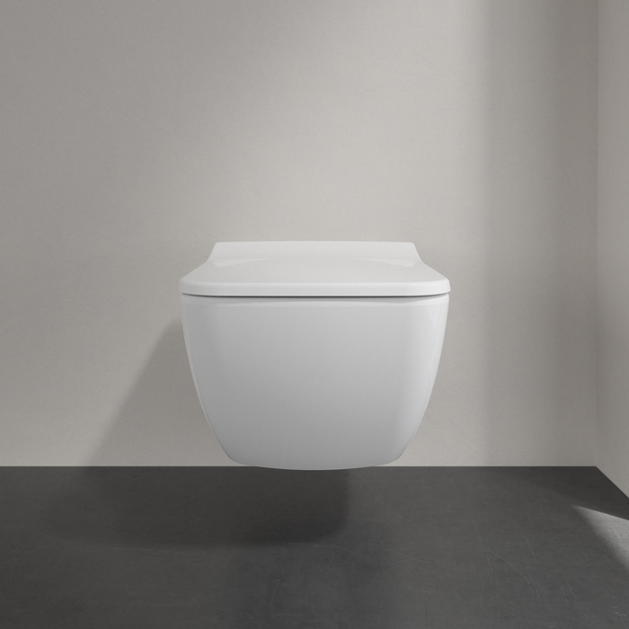 Villeroy&Boch Venticello Унитаз подвесной 375*560*330, безободковый, в комплекте сиденье SlimSeat, микролифт, цвет альпийский белый