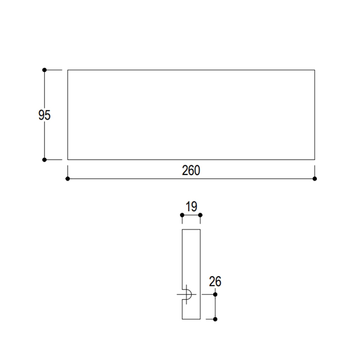 Ritmonio Brass Полочка L260 (для использования с прутком) из Solid Surface, цвет: белый