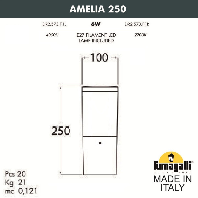 Садовый светильник Fumagalli DR2.573.000.LYF1R