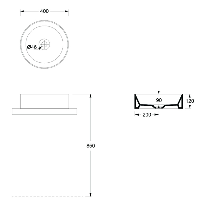 Alice Spy Round Раковина Ø40см., накладная, без отв., цвет: мёд глянцевый