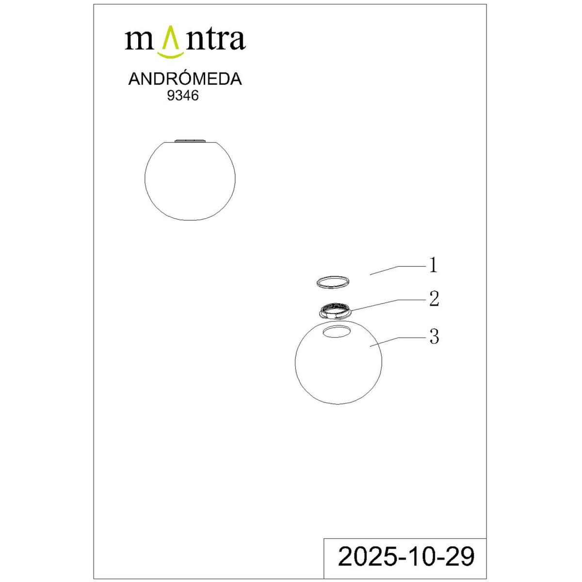 Плафон Mantra Andromeda 9346