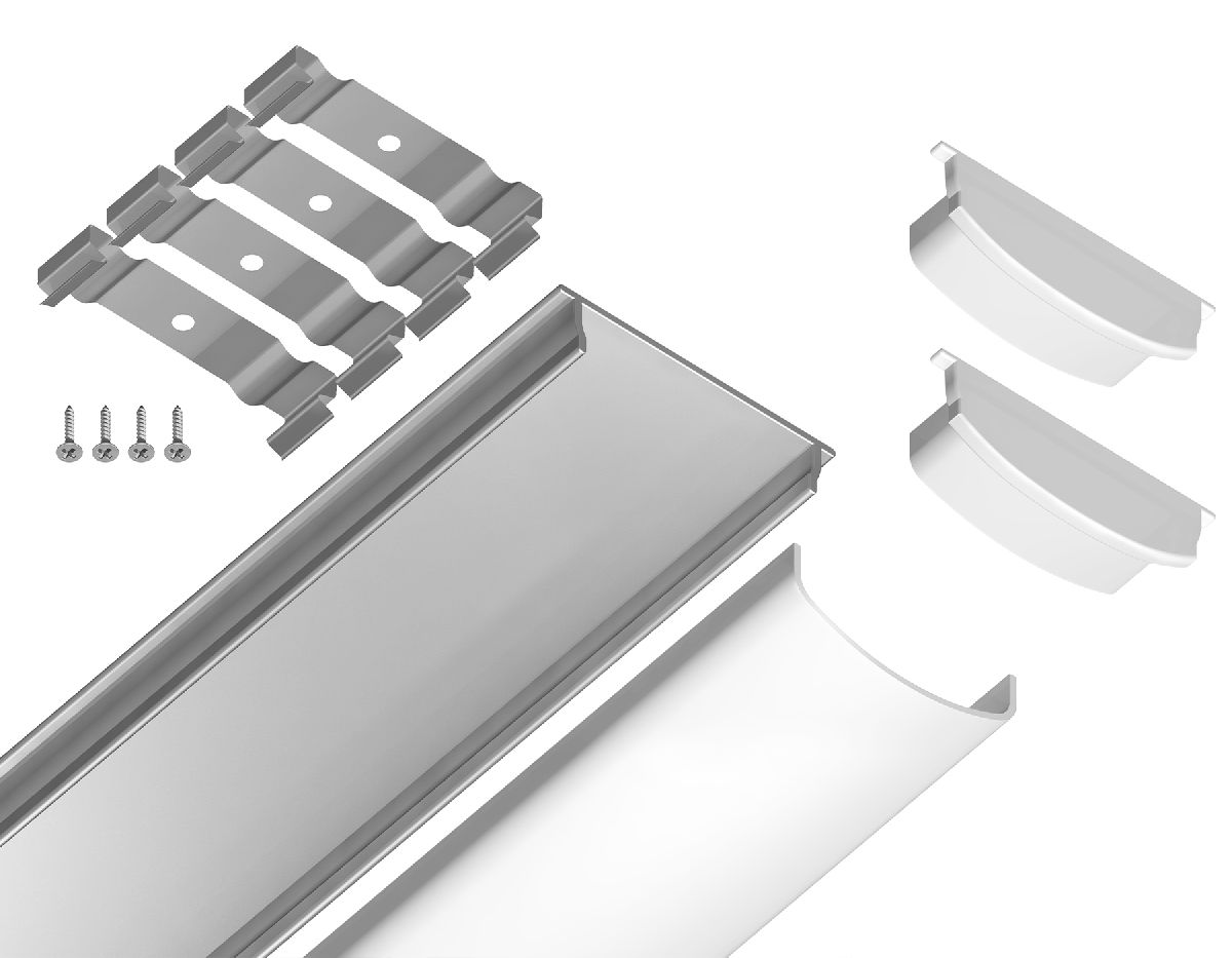 Алюминиевый накладной профиль Ambrella Light Alum Profile GP1500AL