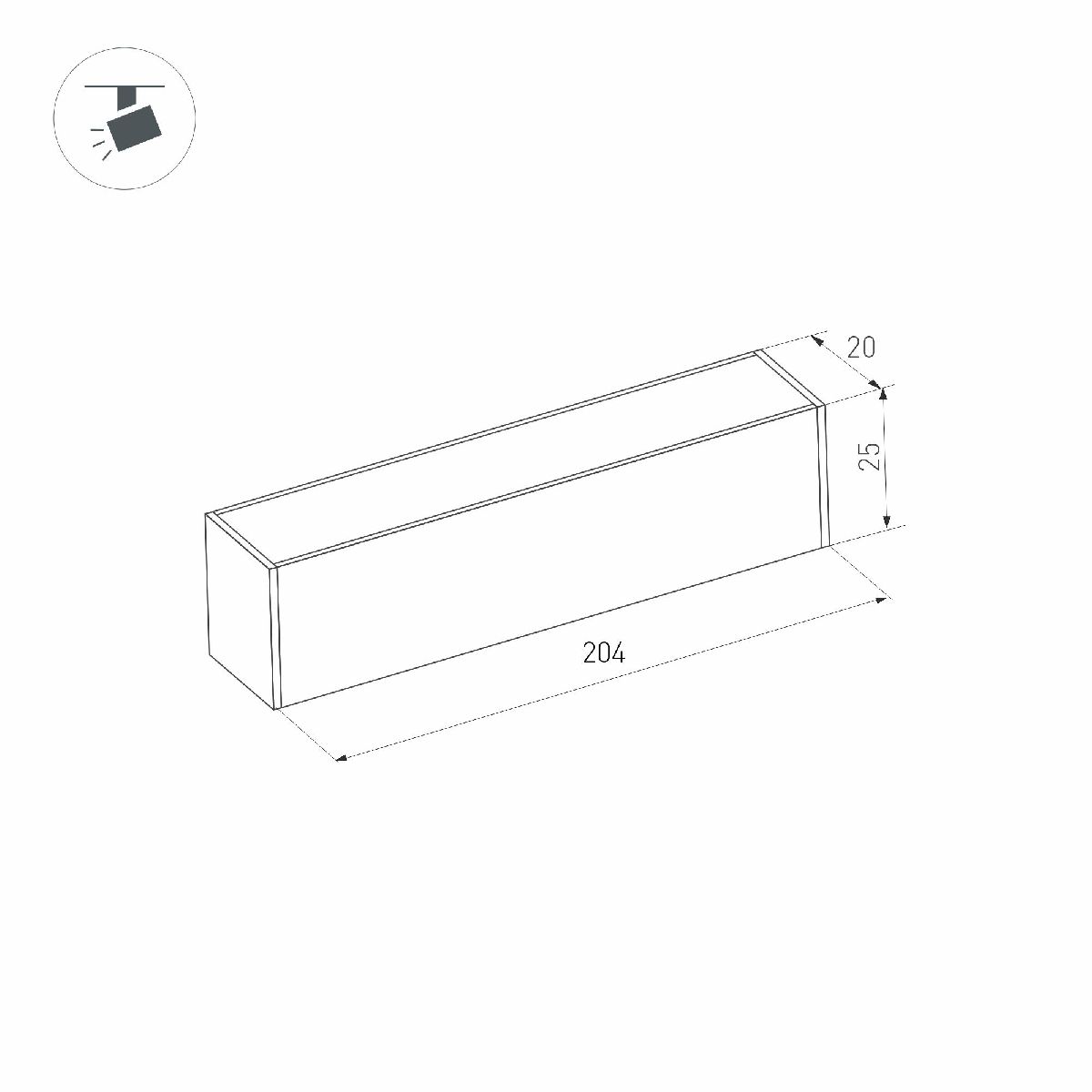 Трековый магнитный светильник Arlight MAG-FLAT-25-L200-6W Warm3000 (BK, 100 deg, 24V, DALI) 046332