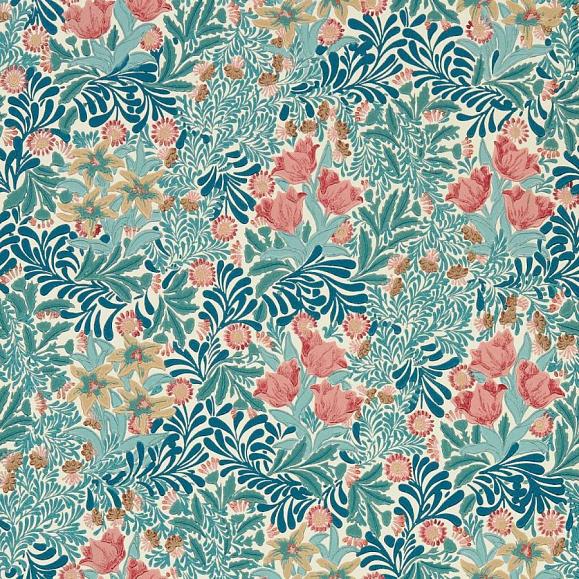 Обои Morris 217203 Bower Indigo/Barbed Berry