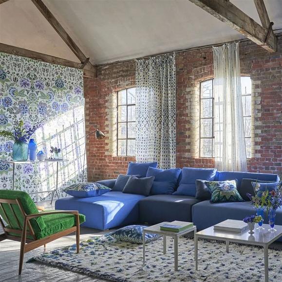 Панно Designers Guild PDG1168/01 Rose De Damas Cobalt