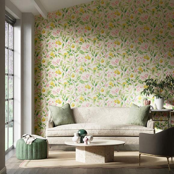 Обои Harlequin 112909 Marie Fig leaf/Honey/Blossom