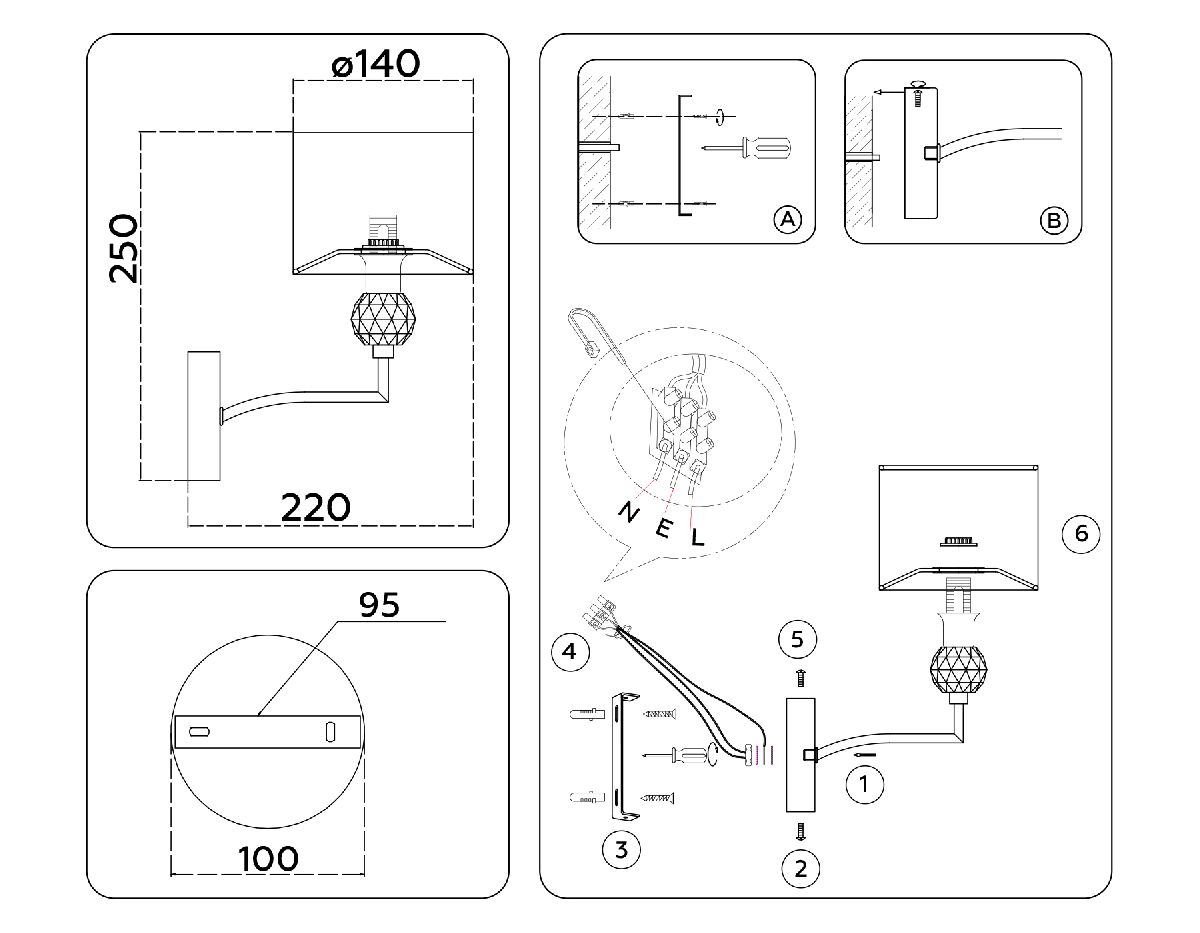 Бра Ambrella Light High Light Classic LH71125